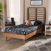 Baxton Studio Rayna-Ash Walnut-Twin Baxton Studio Rayna Mid-Century Modern Walnut Brown Finished Wood Twin Size Platform Bed